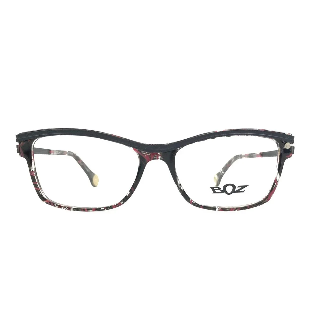 BOZ Eyeglasses Frames WOODY 0080 Black Gray Pink Speckled Cat Eye 53-15.5-135